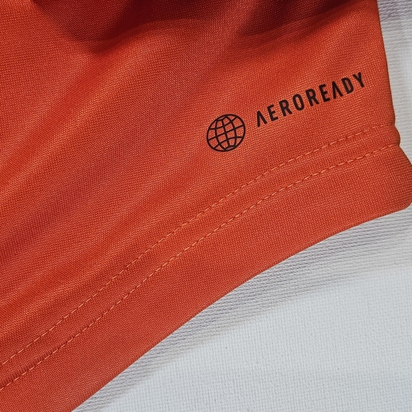 Adidas Sport Pullover Womens Medium 1/4 Button Orange White Performance Sweater - Picture 6 of 13